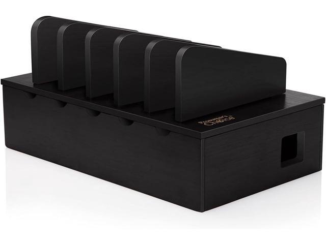 Prosumer's Choice Charging Station for Multiple Devices - 5 Device Charger Organizer for Smartphones and Tablets - Wooden Rack with Removable...
