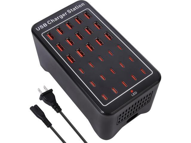150W(30A) USB Charging Station, 30-Port USB C Charger Block, Multiple Desktop/Wall Fast Charger with Intelligent Protection Compatible with iPhone,...