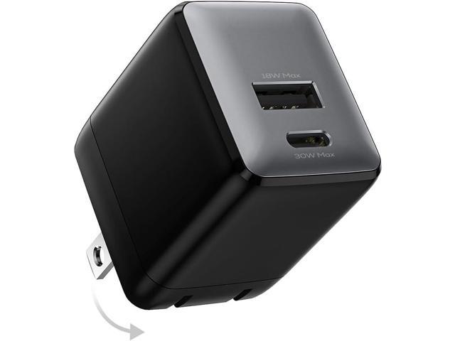 USB C Fast Charging Charger, 30W Dual-Port GaN Nano Charger with Foldable Plug for iPhone 16/15 Series, iPad, Galaxy S24 Ultra and More Series,...