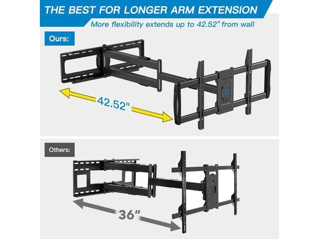 PERLESMITH Long Arm TV Wall Mount for 42-90 inch TVs, Full Motion TV Mount with 42.72 inch Extension Articulating Arm Swivel and Tilt, Max VESA...