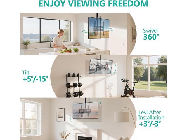 WALI Ceiling TV Mount for 26-65 inch, Full Motion Ceiling TV Bracket Fits Most LED, LCD, OLED 4K Flat Screen TVs, up to 99lbs, Mounting Holes...