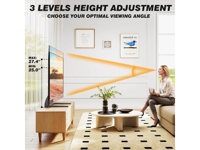 5Rcom TV Stand Mount, Universal TV Stand Tabletop for 22 to 65 inch Plasma LCD LED Flat Screen TVs, Strong TV Legs Holds up to 88lbs, Height...