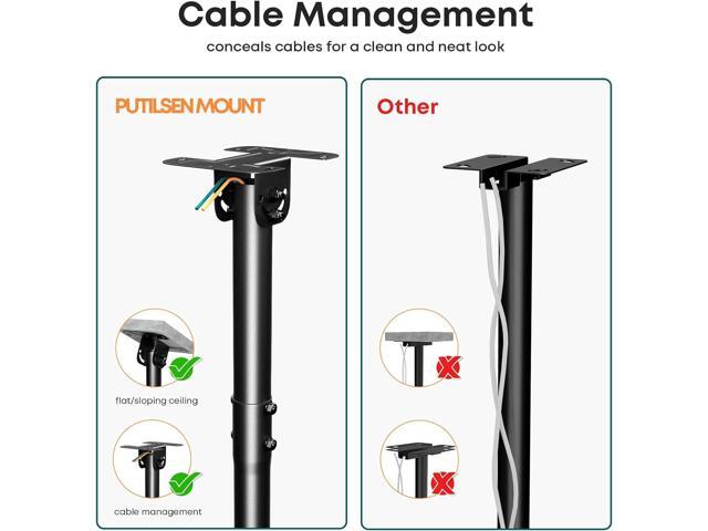 Ceiling TV Mount Adjustable Hanging Ceiling TV Bracket Fits Most 43-86 inch LCD LED OLED 4K TVs,Pole Ceiling Mount Supports up to 132lbs, Max VESA...