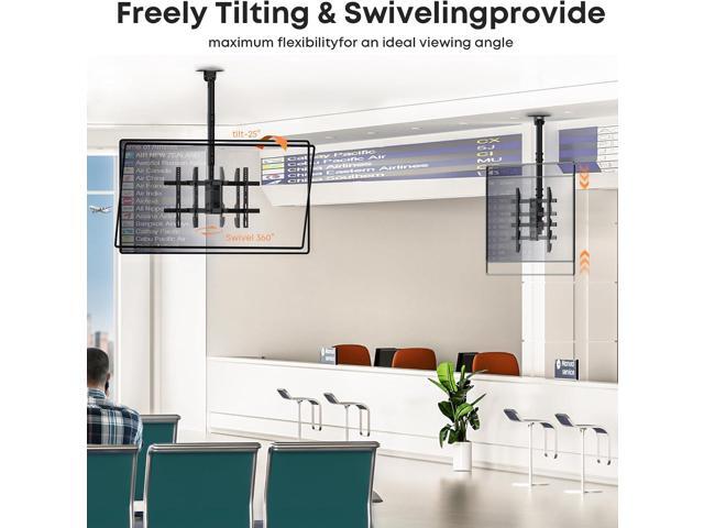 Ceiling TV Mount Adjustable Hanging Ceiling TV Bracket Fits Most 43-86 inch LCD LED OLED 4K TVs,Pole Ceiling Mount Supports up to 132lbs, Max VESA...