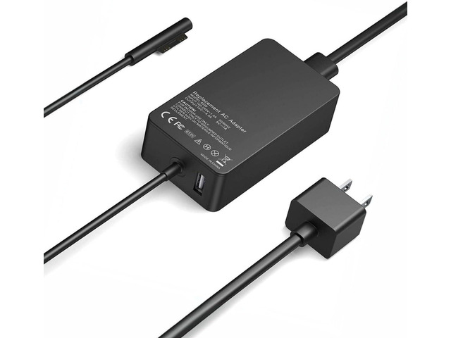65W Surface Pro Charger Compatible with Microsoft Model 1769 1943 1963 1800 1706 1950 1958 1951 Surface Pro 10,9, 8, 7+, 7, 6, 5, 4, 3, X Power Supply