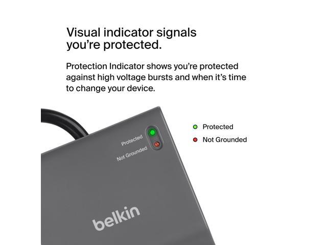 Belkin - Surge Protector for Home/Office with 12 AC outlets, 8-foot cord, 3940 joules of surge protection, and a $300,000 CEW - Black - image 8