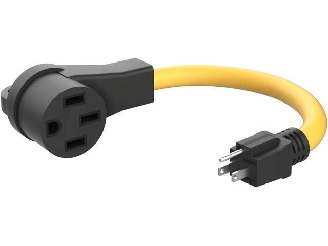 RV Adapter Cord, NEMA 5-15P to 14-50R, 50Amp to 15Amp, 110 V, 10 Gauge, for RV trailer, camping accessories