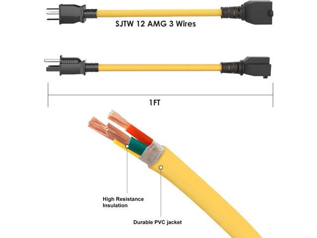 15Amp to 20Amp Plug Adapter, NEMA 5-15P to 5-15/20R, 5-15P to 6-15/20R, Power Adapter Converter, 15A/125V to 20A/250V