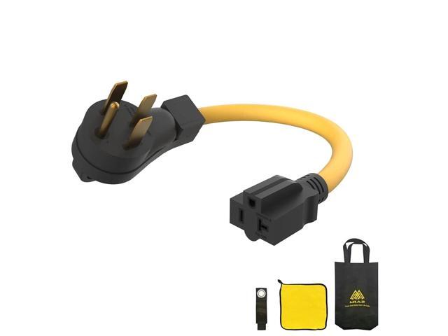 RV Generator Power Cord Adapter, NEMA 14-50P to 5-15R/5-20R, 50Amp to 20Amp, 240V to 120V