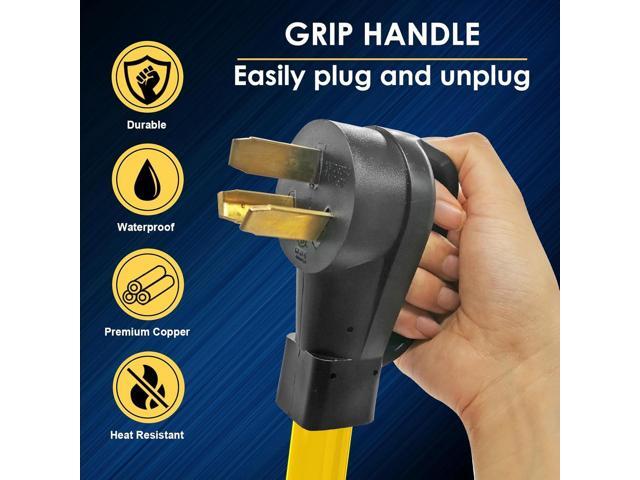 Generator/RV Transfer Switch Adapter Cord, NEMA TT-30P to L14-30R, 30Amp, 3 Prong to 4 Prong Generator Plug Adapter, 1FT