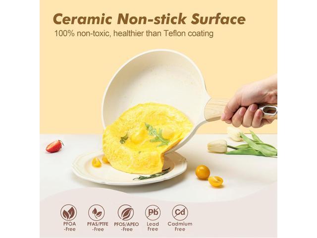 SENSARTE Ceramic Cookware Sets, Pots and Pans Set Non stick, 14-Piece Induction Cookware, Non toxic Healthy Non Stick Kitchen Cooking Set, with...