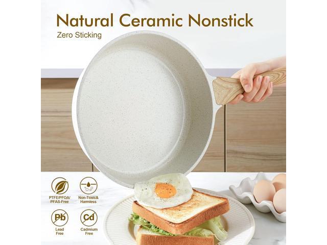SENSARTE Nonstick Ceramic Cookware Set 13-Piece, Healthy Pots and Pans Set, Non-toxic Kitchen Cooking Set with Stay-Cool Handles, Silicone Tools...