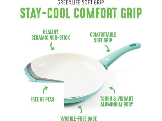 GreenLife Non Stick Fry Pan Set (7' & 10'), Non-Toxic PFAS-Free Ceramic Skillets, Dishwasher & Oven Safe, Egg Omelet Frying Pans, Stay- Cool...