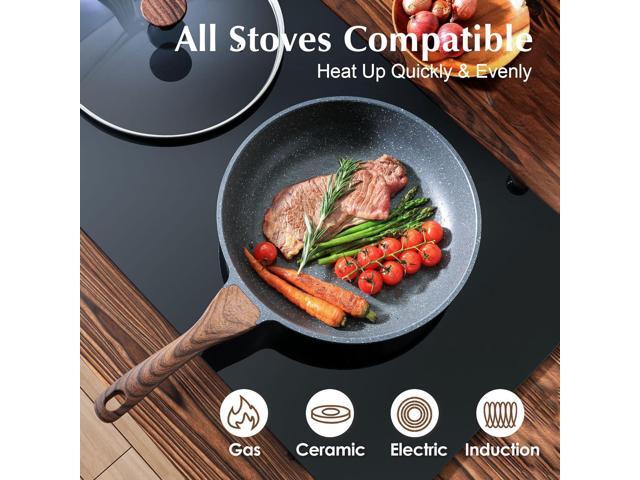 SENSARTE Nonstick Frying Pan Skillet with Lid, Omelet Pan with Cover, Healthy Cooking Chef's Pan, Kitchen non stick Pan, Free of Intentionally...