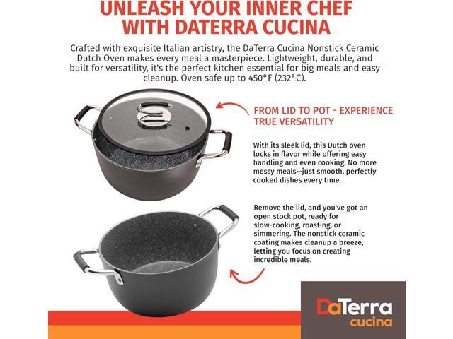 DaTerra Cucina - 8 Qt Nonstick Ceramic Dutch Oven with Lid Large Stock Pot, Oven & Induction Safe, Heavy Duty, Lightweight, Lead & PFOA Free,...