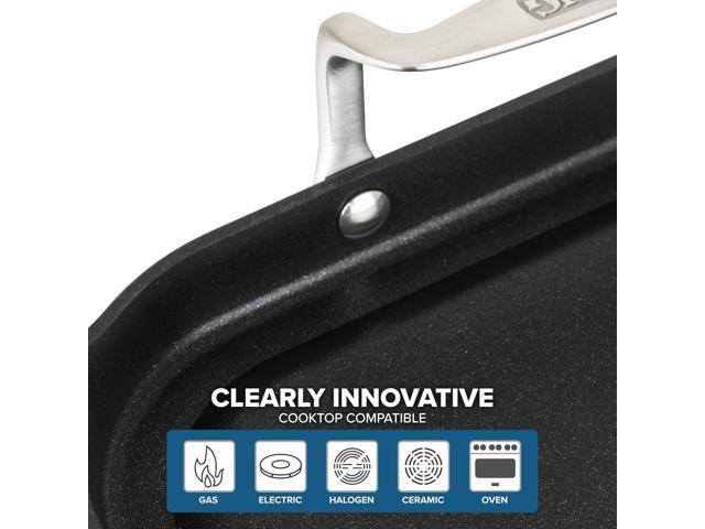 Viking Non Stick Double Burner Griddle, Hard Anodized Nonstick Kitchen Cookware Grill Pan with Handles, Oven Safe, Works on Electronic, Ceramic,...