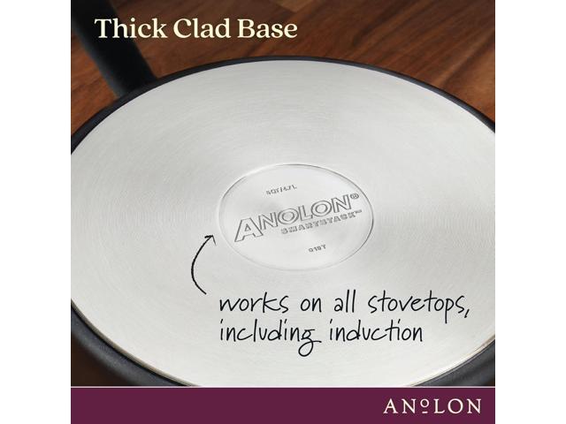 Anolon Smart Stack Hard Anodized Nonstick Frying Pan Set/ Skillet Set - 10 Inch and 12 Inch, Black
