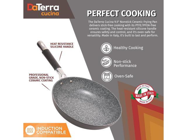 DaTerra Cucina - 9.5' Nonstick Ceramic Frying Pan - Made in Italy - Oven & Induction Safe - High Heat Resistant Nonstick Cookware - Dishwasher Safe...