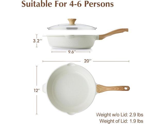 SENSARTE Nonstick Ceramic Saute Pan 12-Inch, Non-toxic Deep Frying Pan Skillet with Lid, Healthy Jumbo Cooker, Stay Cool Handle, Induction...