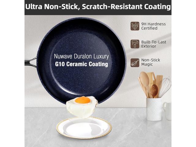 Nuwave Lux 13pc Forged Lightweight Cookware Set PFAS Free, Healthy G10 Duralon Ceramic Coating, Ultra Non-Stick, Stay-Cool Handles, Works on All...