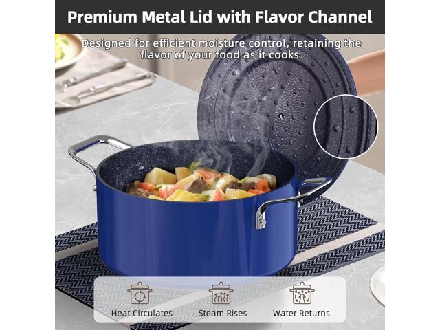 Nuwave Lux 13pc Forged Lightweight Cookware Set PFAS Free, Healthy G10 Duralon Ceramic Coating, Ultra Non-Stick, Stay-Cool Handles, Works on All...