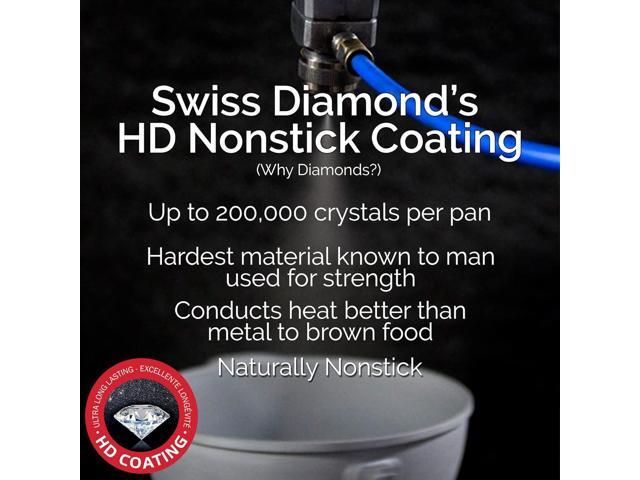 Swiss Diamond Frying Pans Nonstick with Lid, Features Nonstick Diamond Coated Aluminum Skillets and Oven Safe Frying Pans with Lids, Cover...