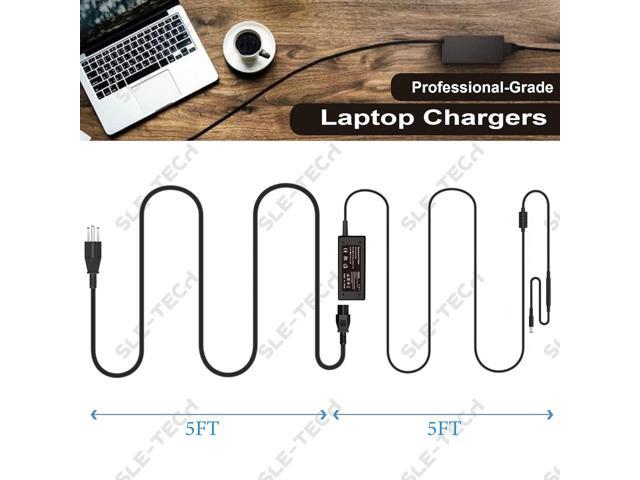 SLE-TECH 65W Laptop Charger Compatible with Dell inspiron 13 14 15 17 3000 5000 7000 Series Round Connects Chargers7.4mm and 4.5mm