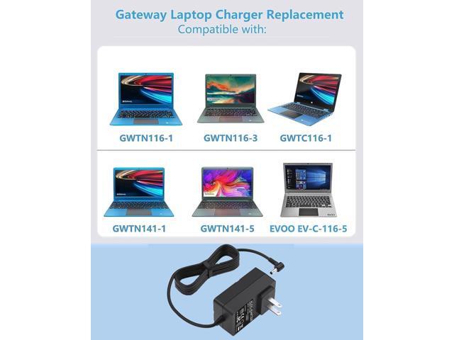 12V2A Replacement for Gateway Laptop Charger Compatible with GWTC116-2 GWTN156-11 GWTN116-1 GWNC21524 GWTC116-1 GWTN116-3 GWTN141-1 GWTN141-5 EVOO...