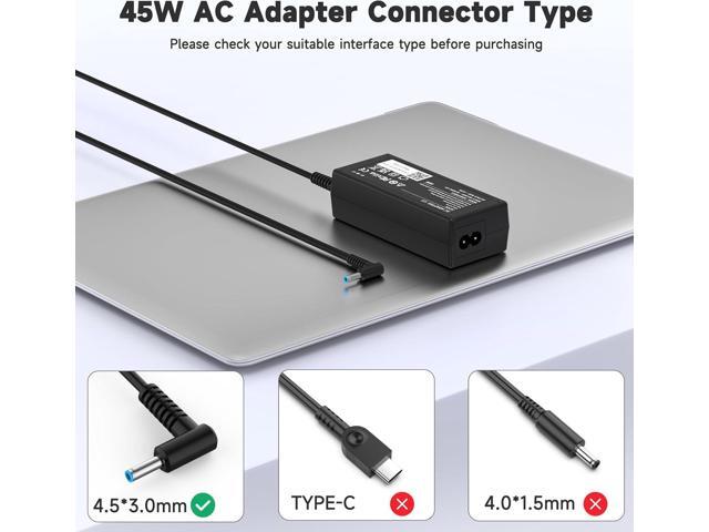 ROLADA 45W 19.5V Laptop Charger for HP Stream 11 13 14; Pavilion x360 11 13 15; Probook Smart Blue Tip 4.5mm Power Supply Cord Replacement