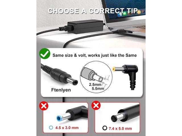 65W AC Adapter Charger Compatible with Toshiba Satellite C55 C55D C655 C855 C855D L745 L655 L755 L55 P755 Z30 Z930 Z830 S55 S55T A665 C55-A C55T...