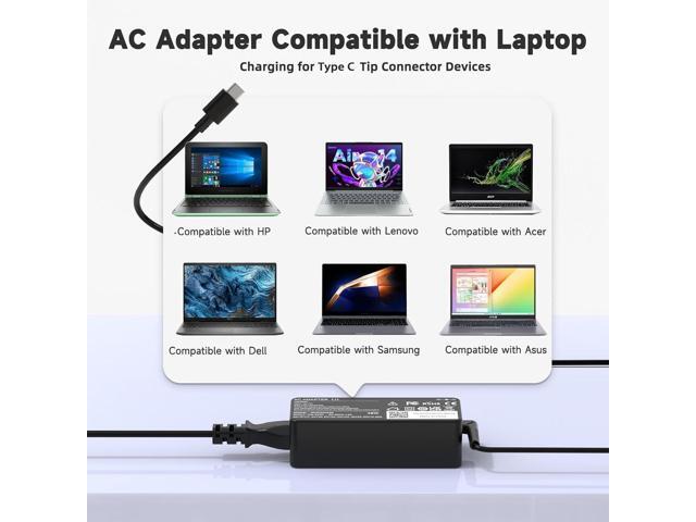 ROLADA 45W Universal USB-C Laptop Charger Compatible with HP Chromebook X360 11/12/14,Compatible with Lenovo Acer Google Asus and Samsung ct-x636f...