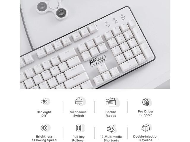 RK ROYAL KLUDGE RK920 Full Size Mechanical Keyboard, Rainbow Backlit Gaming Keyboard, 104 Keys Wired Mechanical Keyboard with Number Pad, Tactile...