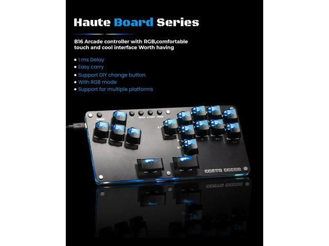 Sehawei Haute42 16Key All-Button Arcade Controller Gamerfinger with Turbo Functions,Arcade Stick Street Fight Mini Plus Controller for...