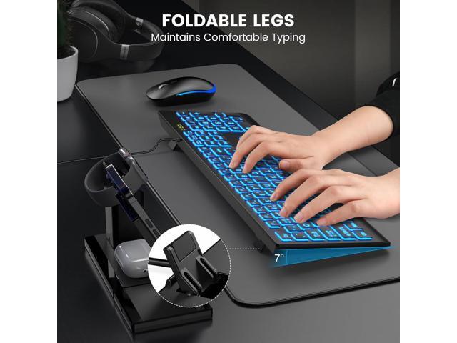 SABLUTE Large Print Backlit Keyboard, Wired USB Lighted Computer Keyboards with 7-Color & 4 Modes Backlit, Oversize Letters Keys Easy to See and...