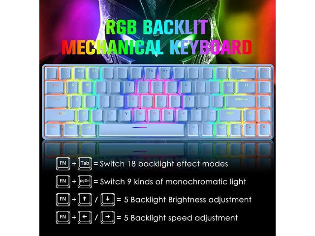 65% Wired Gaming Mechanical Keyboard and Mouse Combo, Mini 68 Keys, RGB Backlight, Lightweight RGB 6400DPI Honeycomb Optical Mouse,Mouse Pad...