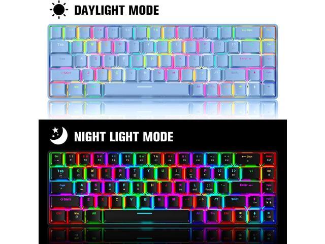 65% Wired Gaming Mechanical Keyboard and Mouse Combo, Mini 68 Keys, RGB Backlight, Lightweight RGB 6400DPI Honeycomb Optical Mouse,Mouse Pad...