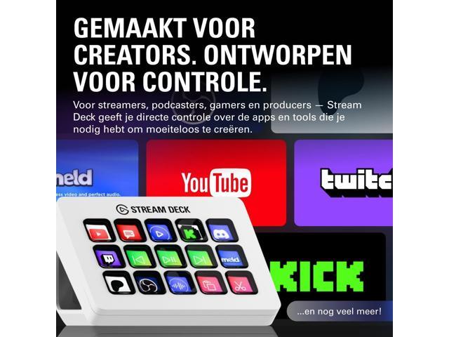 Elgato Stream Deck MK.2 White Studio Controller, 15 macro keys, trigger actions in apps and software like OBS, Twitch, YouTube and more, works...