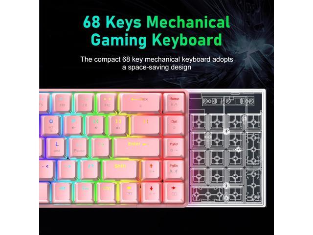 LexonElec 60% Mechanical Gaming Keyboard and Mouse Combo with Mouse Bungee Mouse Pad,Mini 68 Keys Wired Type C 18 Backlit Effects,Lightweight RGB...