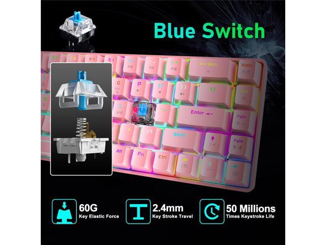 LexonElec 60% Mechanical Gaming Keyboard and Mouse Combo with Mouse Bungee Mouse Pad,Mini 68 Keys Wired Type C 18 Backlit Effects,Lightweight RGB...