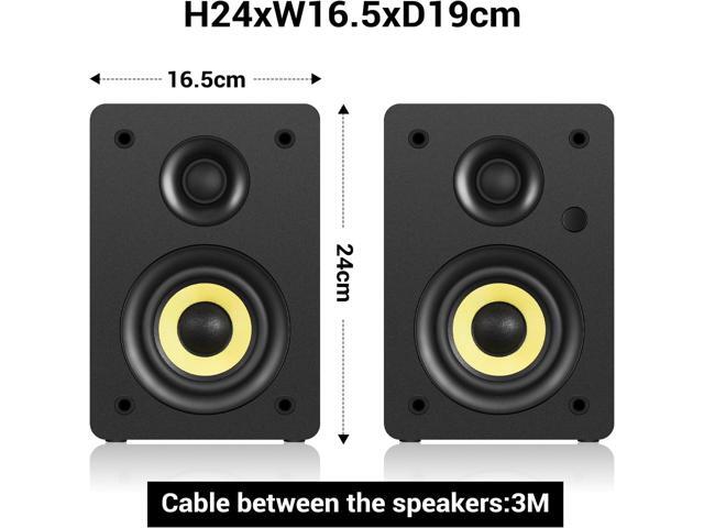 SW206 4 HiFi Bookshelf Speakers with Studio Mode, 80W Active, Bluetooth 5.4/Optical/Coaxial/TRS/Aux/24bit DAC USB, for Turntable TV PC Desktop, MDF...