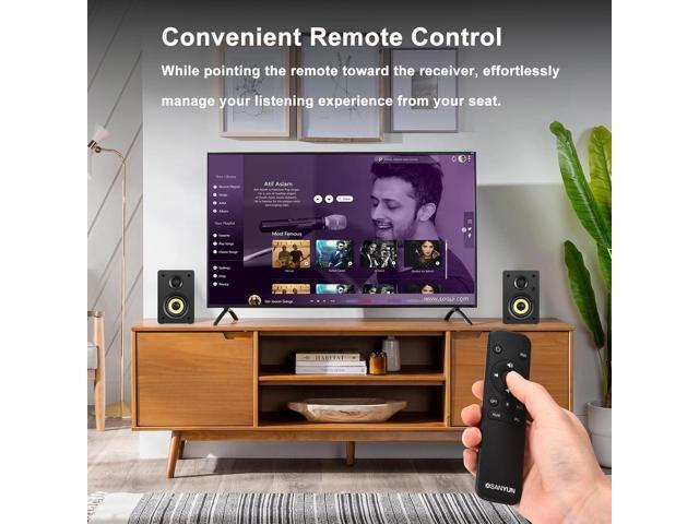 SW206 4 HiFi Bookshelf Speakers with Studio Mode, 80W Active, Bluetooth 5.4/Optical/Coaxial/TRS/Aux/24bit DAC USB, for Turntable TV PC Desktop, MDF...