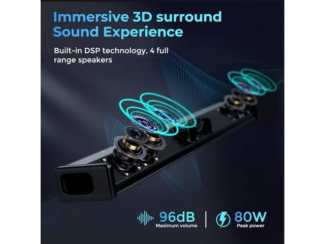 OXS S3 Sound Bars for TV, Home Theater Audio with Dynamic Bass, 3D Surround Sound System TV Sound Bar, TV Speakers, Bluetooth...
