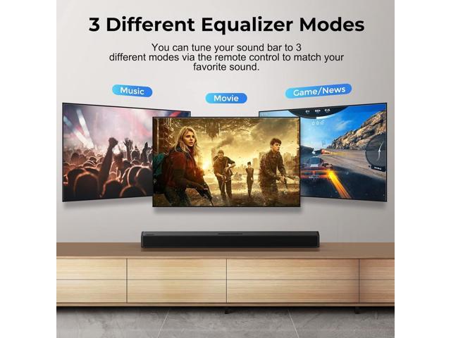 OXS S3 Sound Bars for TV, Home Theater Audio with Dynamic Bass, 3D Surround Sound System TV Sound Bar, TV Speakers, Bluetooth...