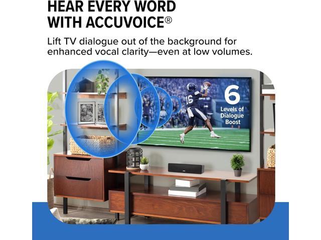 ZVOX AccuVoice AV100 Compact TV Soundbar Speaker with 6 Levels of Voice Boost, Black