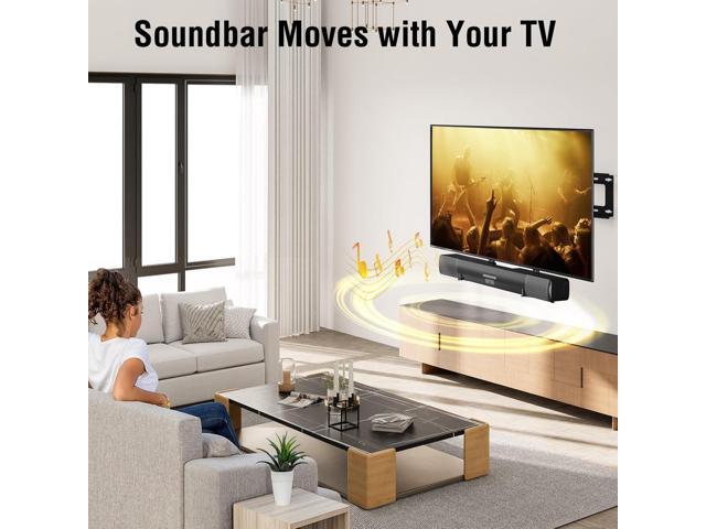 ELIVED Soundbar Mount Under TV, Sound Bar TV Mounting Bracket with 6.5' Holders Swivel to fit Various Soundbar with/Without Holes, 17.7' Vertical...