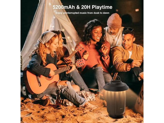 Onforu Outdoor Bluetooth Speaker, 2 Pack 40W True Wireless Stereo Dual Pairing Lantern Speakers for Patio, with 20 Warm White LED Lights, Richer...