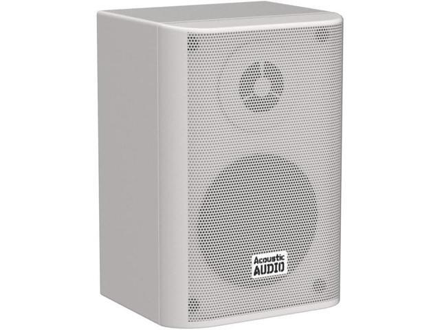 Acoustic Audio by Goldwood AA351W 2 Way High Performance Indoor Outdoor 500W Speakers with Powerful Bass (1 Pair, White)