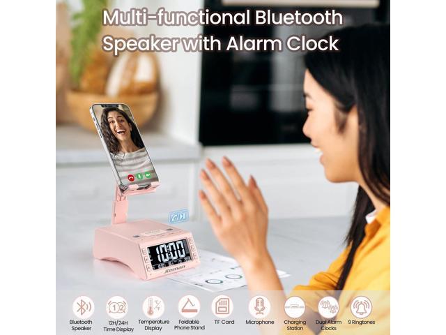 JTEMAN Gifts for Men Women,Cell Phone Stand with Wireless Bluetooth Speaker,Adjustable Cool Tech Kitchen Gadgets,Unique Birthday Gift Idea for Him,...