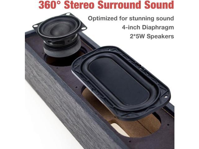 MICA Computer Speakers, Wired Computer Sound Bar, Wooden Mini Soundbar, USB Powered PC Speakers 3.5mm AUX & PC Input (Black)