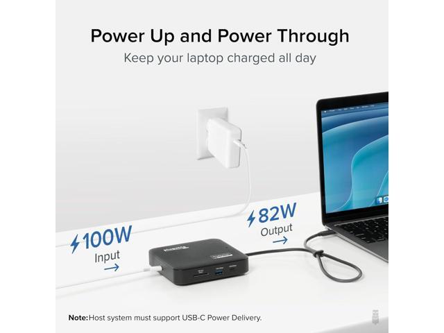 Plugable 7-in-1 USB-C DisplayLink Dock Dual 4K HDMI (Requires DisplayLink Driver), 100W PD Charging, USB4 & Thunderbolt Compatible, Gigabit...